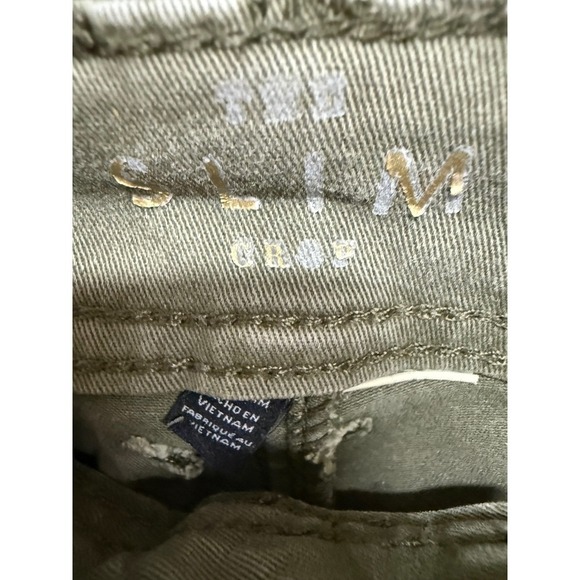 White House Black Market Pants Womens 4 Olive Green Slim Crop Cotton Blend - Picture 6 of 6